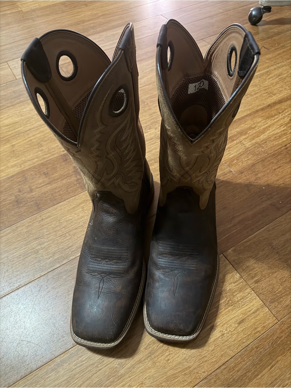 Ariat Two-Tone Brown Leather Cowboy Boots